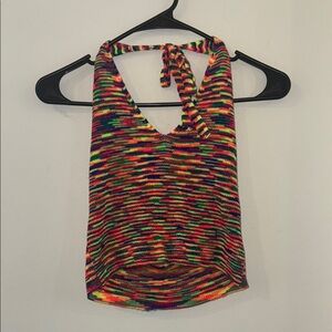Princess Polly Multi-Colored Tie Front Tank Top